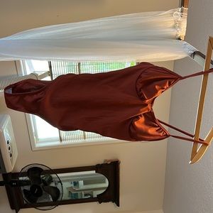 Rust colored one piece swim suit